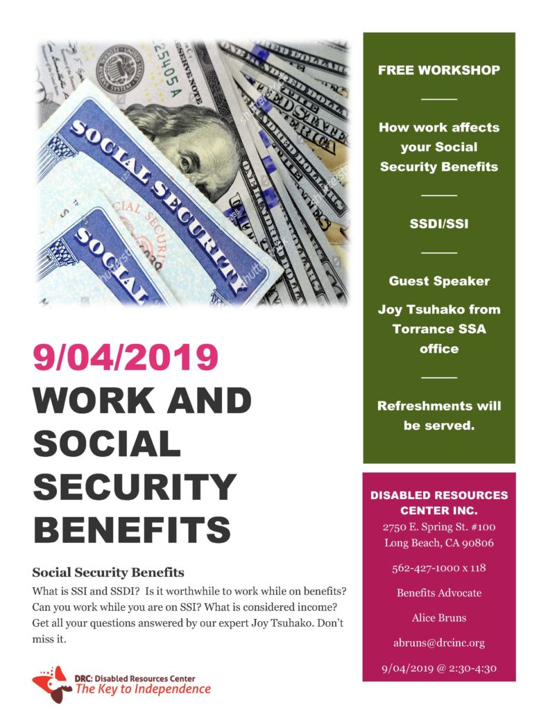 Free Social Security Benefits Workshop on 9/04/2019 - Disabled Resource ...