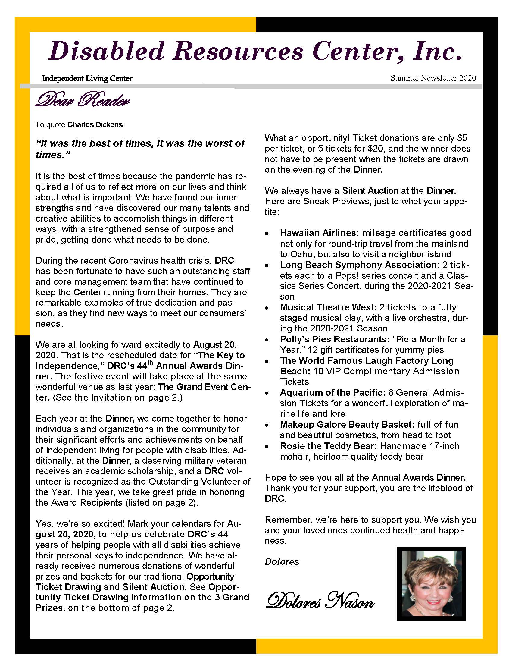 Drc Newsletter Summer Edited Page 1 Disabled Resource Center